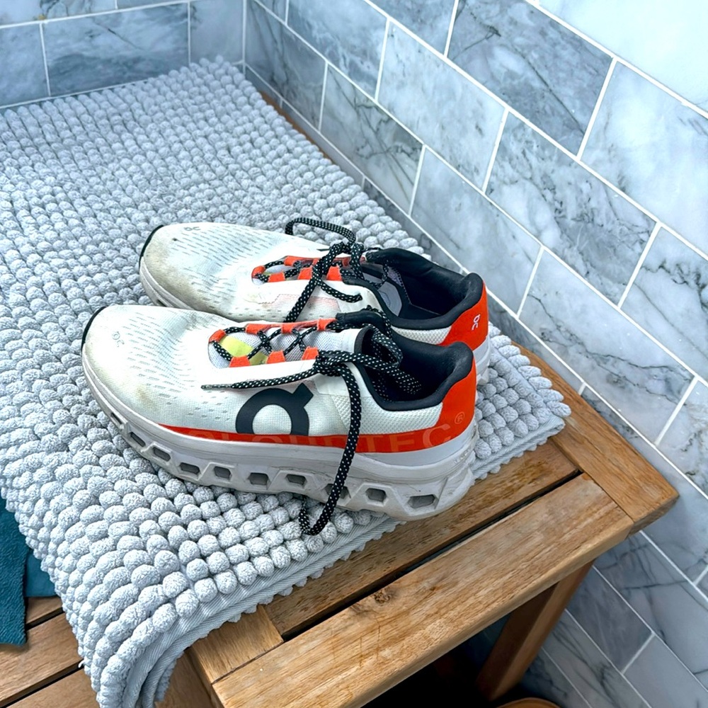 On cloudmonster running shoes